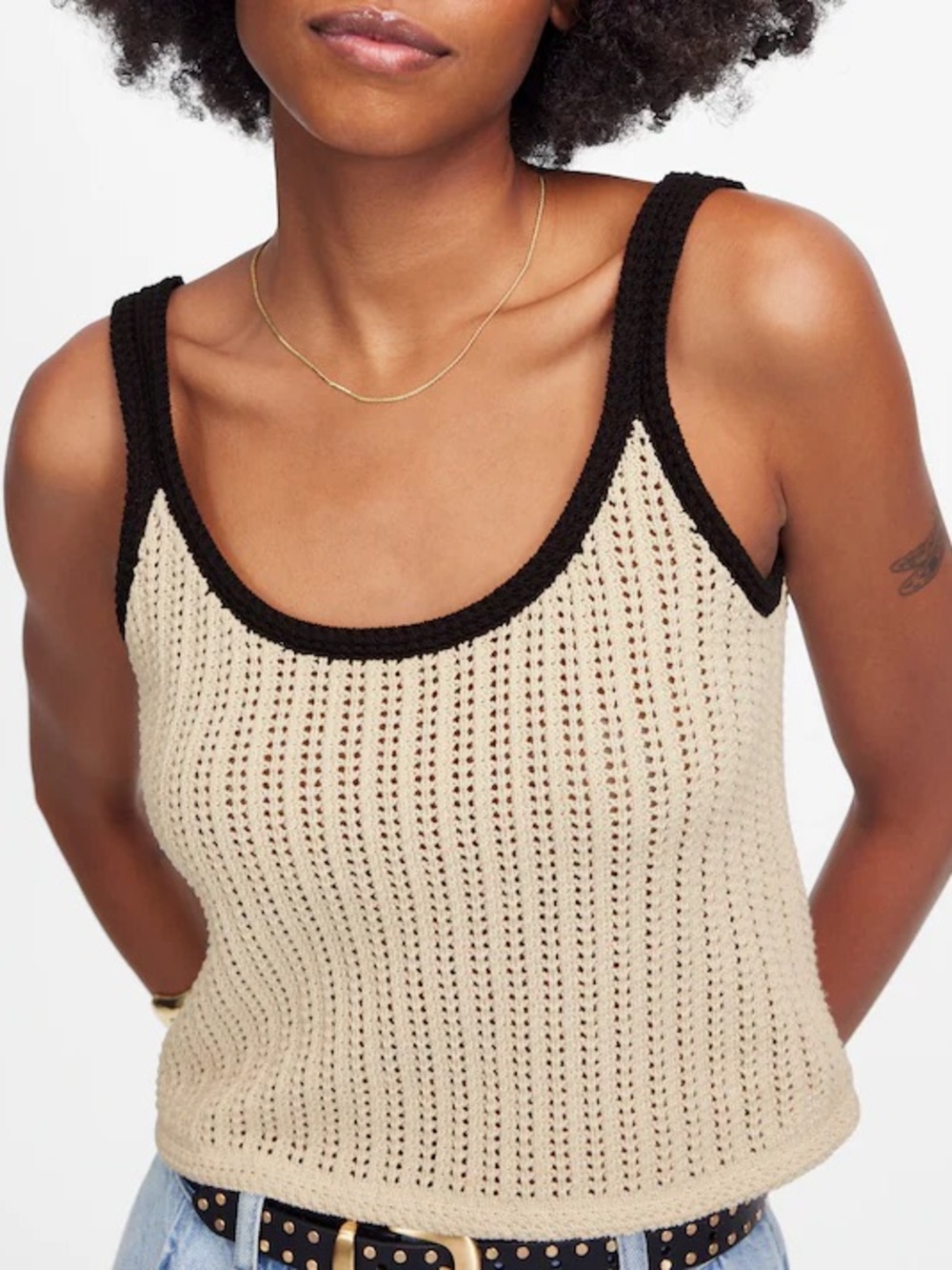 Madewell open-stitch sweater tank